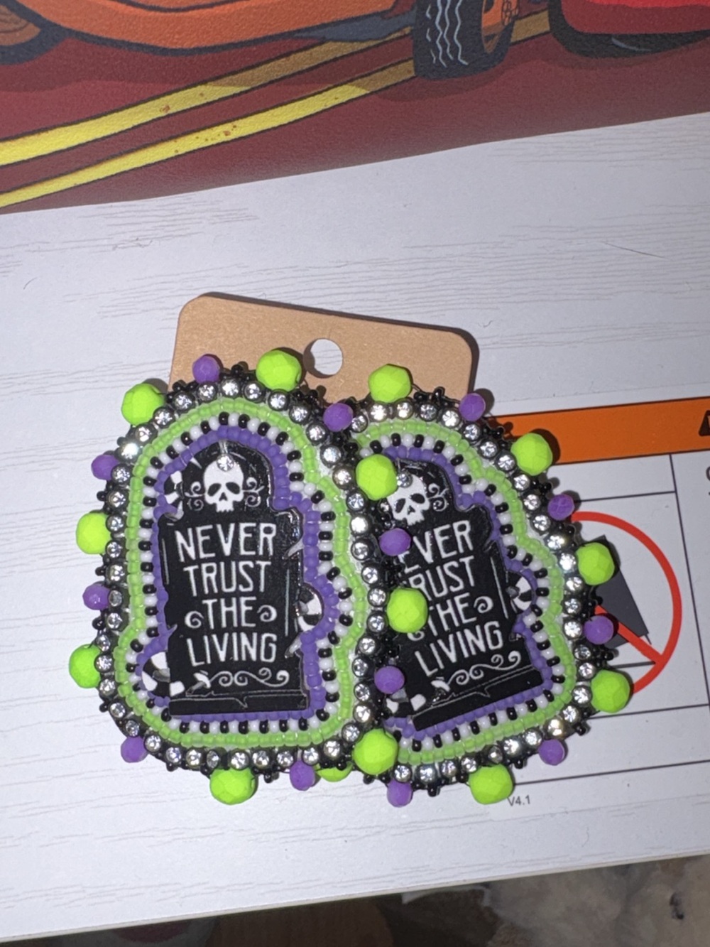 “Beetlejuice” Never Trust The Living Beaded Earrings